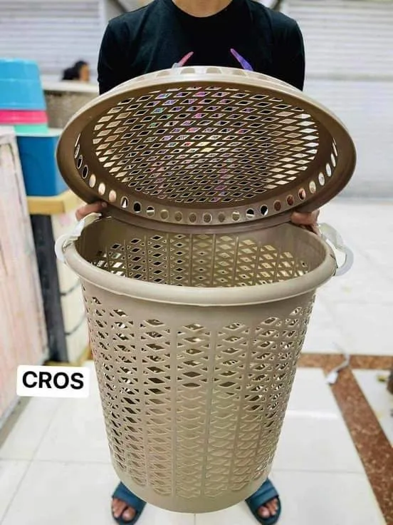 [WED]ROUND LAUNDRY BASKET W COVER